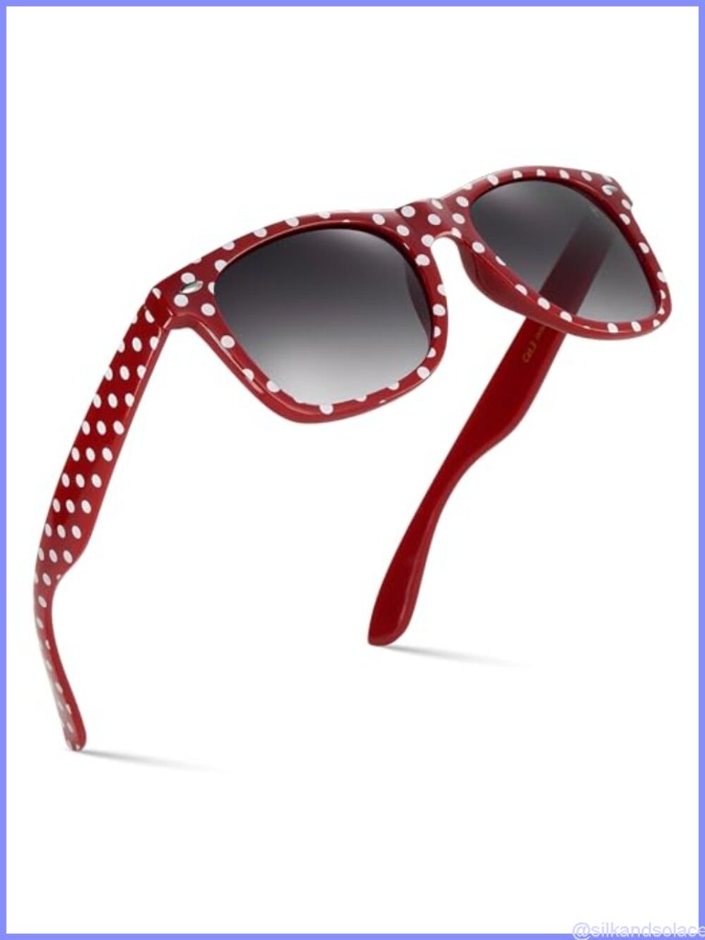 Retro Polka Dot Sunglasses UV400 Gradient Lens Wayfarer Women's